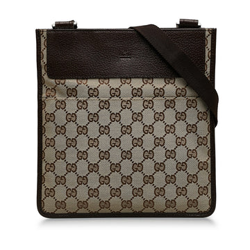 GUCCI GG Canvas Flat Messenger Crossbody Bag