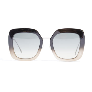 Fendi Oversized Square Sunglasses Black / Grey / Silver Acetate 53mm 23mm