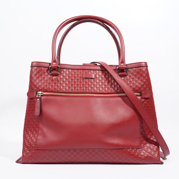 Gucci 2Way Tote Red Leather