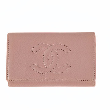 CHANEL key ring 6 hooks in pink Cavier leather