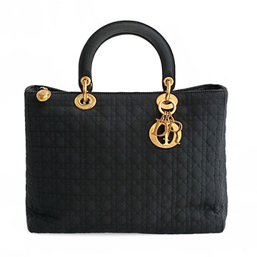 DIOR Christian Lady Grande handbag in black canvas