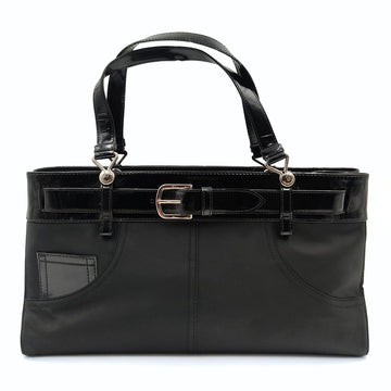 DIOR Christian nylon and patent leather handbag