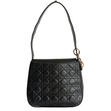 DIOR Dior Christian Dior Lady Dior Plaine Cannage shoulder bag in black leather