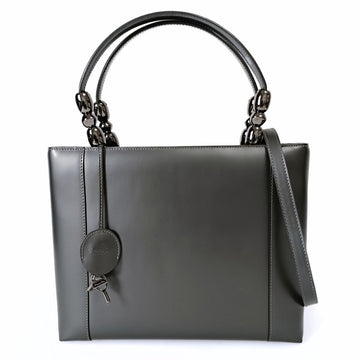 DIOR Christian Maris Pearl Grande shoulder bag in metal gray leather