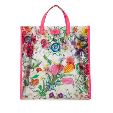 GUCCI Flora Print Vinyl Tote Tote Bag