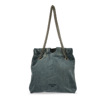 BALENCIAGA Small Denim Crush Tote Tote Bag