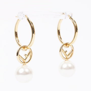 Fendi F Is Fendi Earrings Gold / Pearl Brass