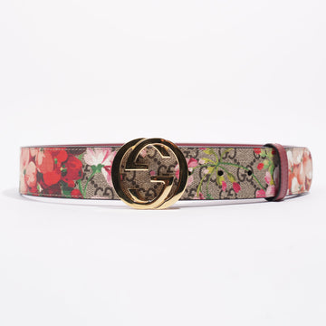 Gucci Interlocking Belt Surpreme / Floral Coated Canvas 75cm 30