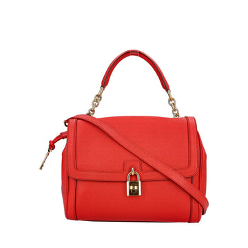 DOLCE & GABBANA Leather Miss Bonita Shoulder Bag Red