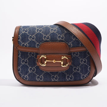 Gucci Horsebit 1955 Mini Bag Denim / Brown Leather