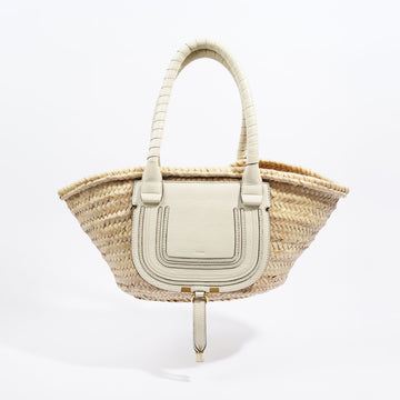 Chloe Marcie Basket Raffia White Medium