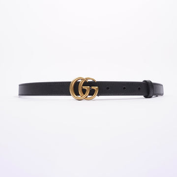Gucci Womens Skinny Marmont Belt Black / Gold 80cm / 32