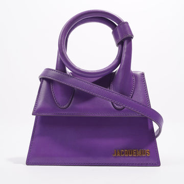 Jacquemus Womens Le Chiquito Noeud Bag Purple Leather