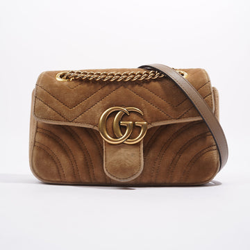 Gucci Womens GG Marmont Flap Bag Caramel Small