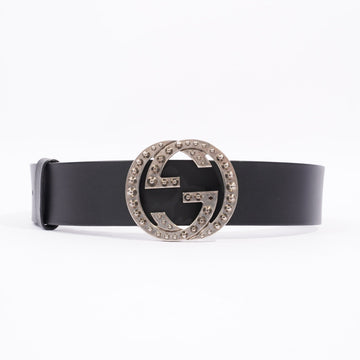 Gucci Oversized Interlock GG Belt Black Leather 30