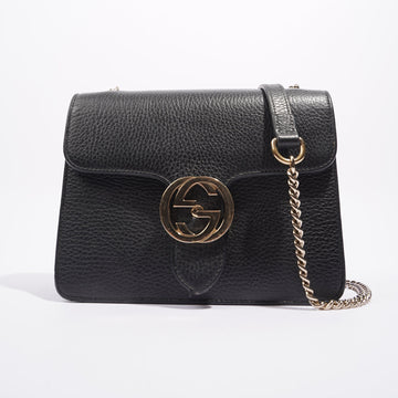Gucci Womens Interlocking Bag Black / Gold Small