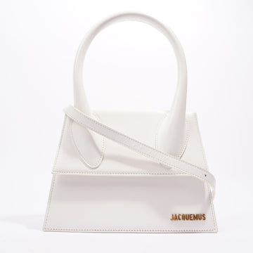 Jacquemus Womens Le Grand Chiquito Bag White Leather