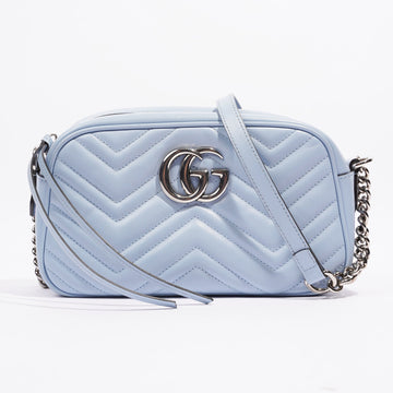 Gucci Womens Marmont Bag Blue Leather Small