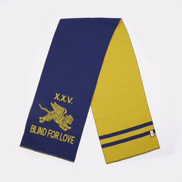 Gucci Blind for Love Blue / Yellow Wool Scarf