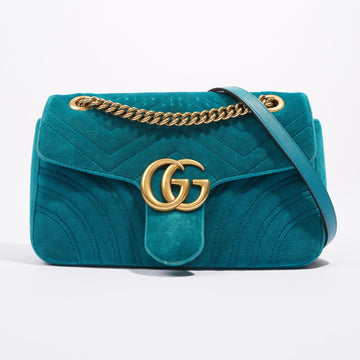 Gucci GG Marmont Flap Bag Green Velvet Small