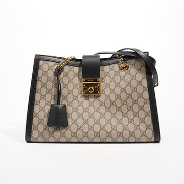 Gucci Womens Padlock Bag Supreme Black Medium