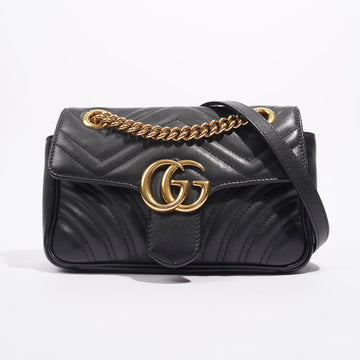 Gucci Womens GG Marmont Flap Bag Black Mini