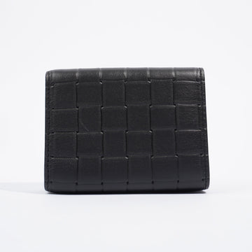 Bottega Veneta Intrecciato Tri Fold Black Leather