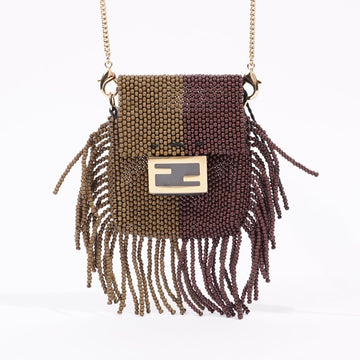 Fendi Pico Baguette Dark Brown / Soft Gold Mini