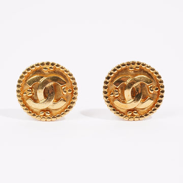 Chanel Logo Earrings Gold Gold Plated