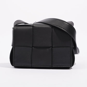 Bottega Veneta Cassette Bag Black Leather Mini