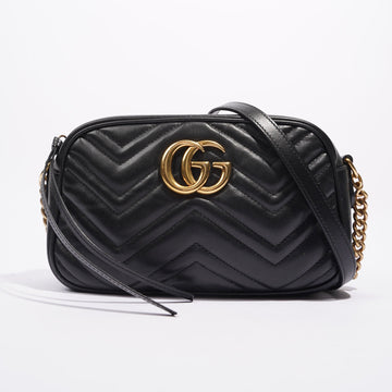 Gucci Womens GG Marmont Bag Black Leather Small