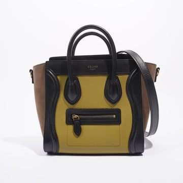 Celine Womens Nano Luggage Green Black Brown