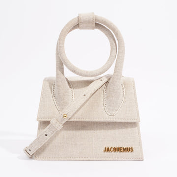 Jacquemus Womens Le Chiquito Noeud Bag Cream Cotton