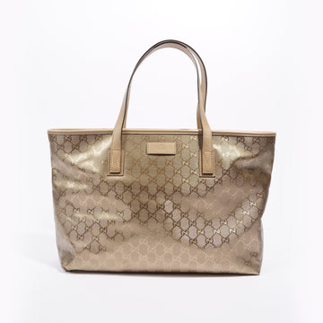 Gucci Womens Vintage Tote Bag Gold