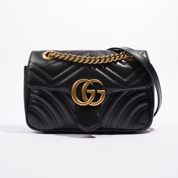 Gucci Womens Marmont Flap Black / Gold Mini