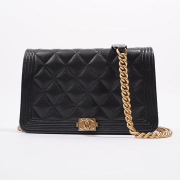 Chanel Womens Caviar Boy WOC Black