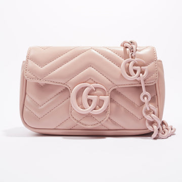 Gucci Womens GG Marmont Chain Belt Bag Pink Leather