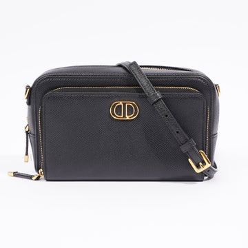 Christian Dior Womens Caro Double Pouch Black Leather