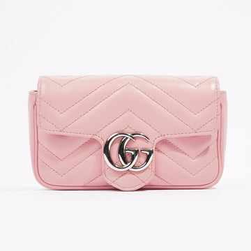 Gucci Womens Marmont Flap Pink / Silver Super Mini