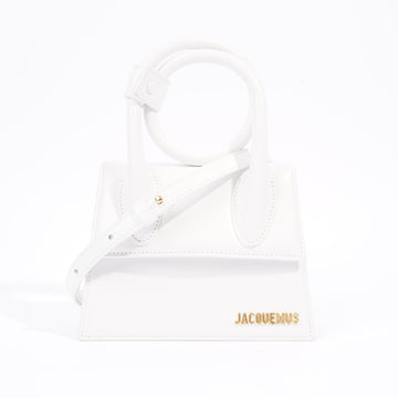 Jacquemus Womens Chiquito Noeud Bag White Leather