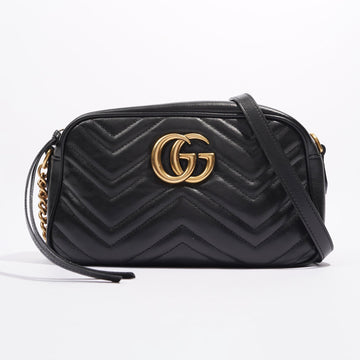 Gucci Womens GG Marmont Bag Black Leather Small