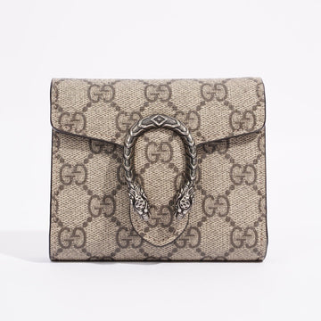Gucci Womens Dionysus Bi Fold Wallet Brown Canvas