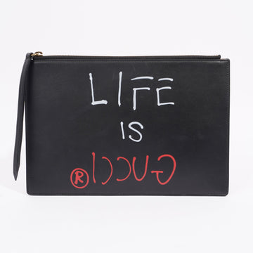 Gucci Gucci is Life Clutch Black Leather