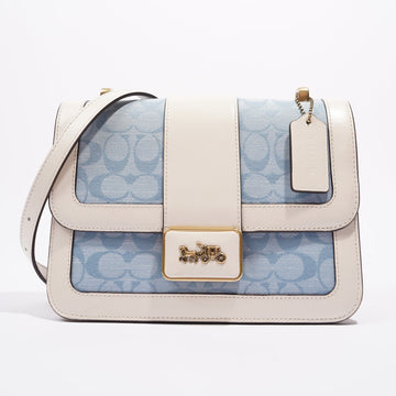 Coach Alie Bag White / Blue Leather / Canvas