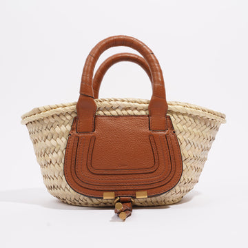 Chloe Womens Mini Marcie Basket Bag Tan