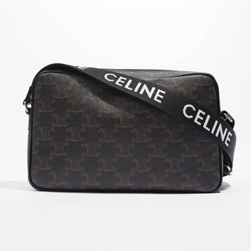 Celine Mens Medium Messenger Bag Black Triomphe Canvas