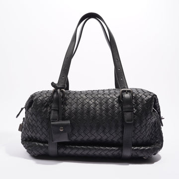 Bottega Veneta Montaigne Intrecciato Handbag Black Leather