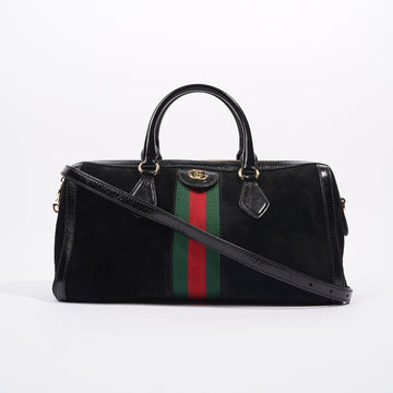 Gucci Womens Ophidia Boston Bag Black / Green / Red
