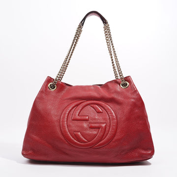Gucci Womens Soho Tote Red Leather