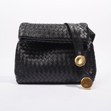 Bottega Veneta Womens Fold Crossbody Bag Black Small
